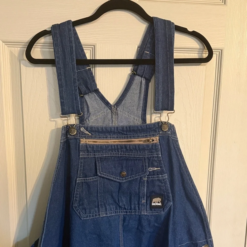 Men's Berne Classic Blue Denim Overalls Big and Tall - Picture 3 of 5